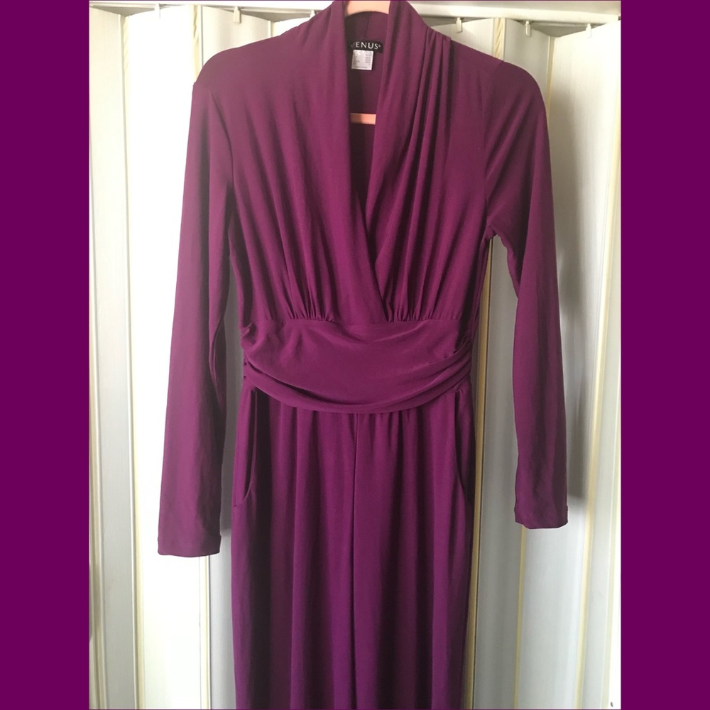 Venus Women’s Purple Long Sleeve Jumpsuit Size S